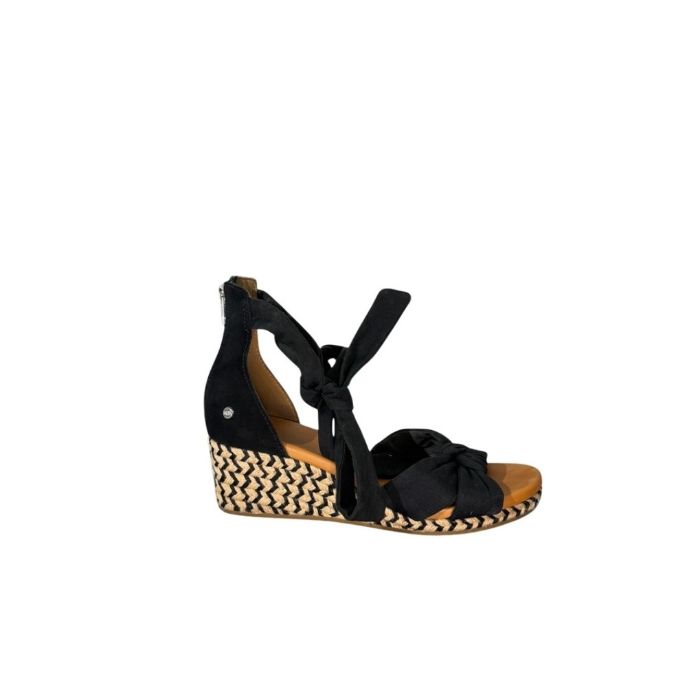 UGG Women's Yarrow Espadrille Wedge Sandal In Black sz11 - Picture 16 of 16